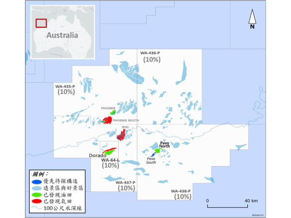 中油取得澳洲Dorado油田及鄰近探勘礦區10%工作權益已獲澳政府核准