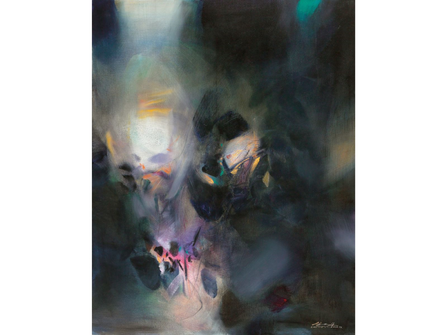 朱德群《深淵中的希望》1993年 油彩、畫布146 x 114 cm  圖/羅芙奧