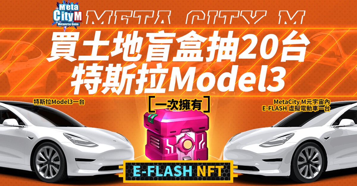 《MetaCity M》購買土地盲盒，就有機會一次擁有真實、虛擬兩台電動車！