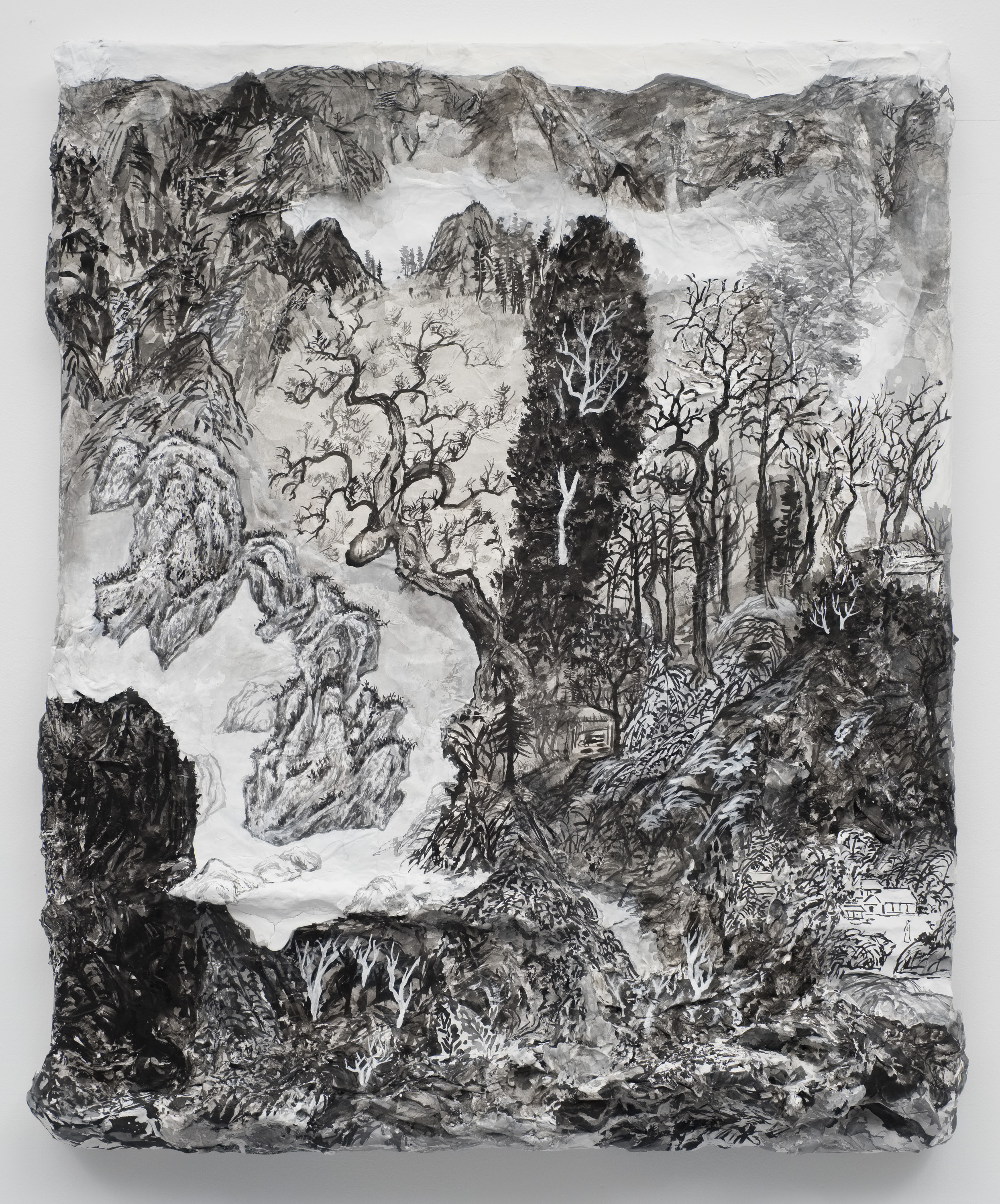 【風景九】墨汁、壓克力彩、紙漿畫布表板_80 x 65 cm 2021 【風景九】墨汁、壓克力彩、紙漿畫布表板_80 x 65 cm 2021