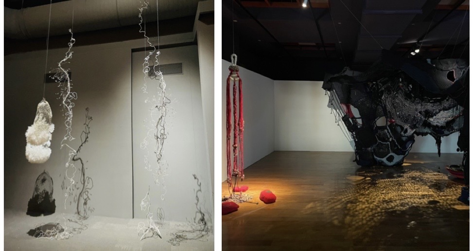 左：魯碧斯瓦那《花露初》，右：武玉玲《部落與祖靈的祝福》(圖/女藝會提供)