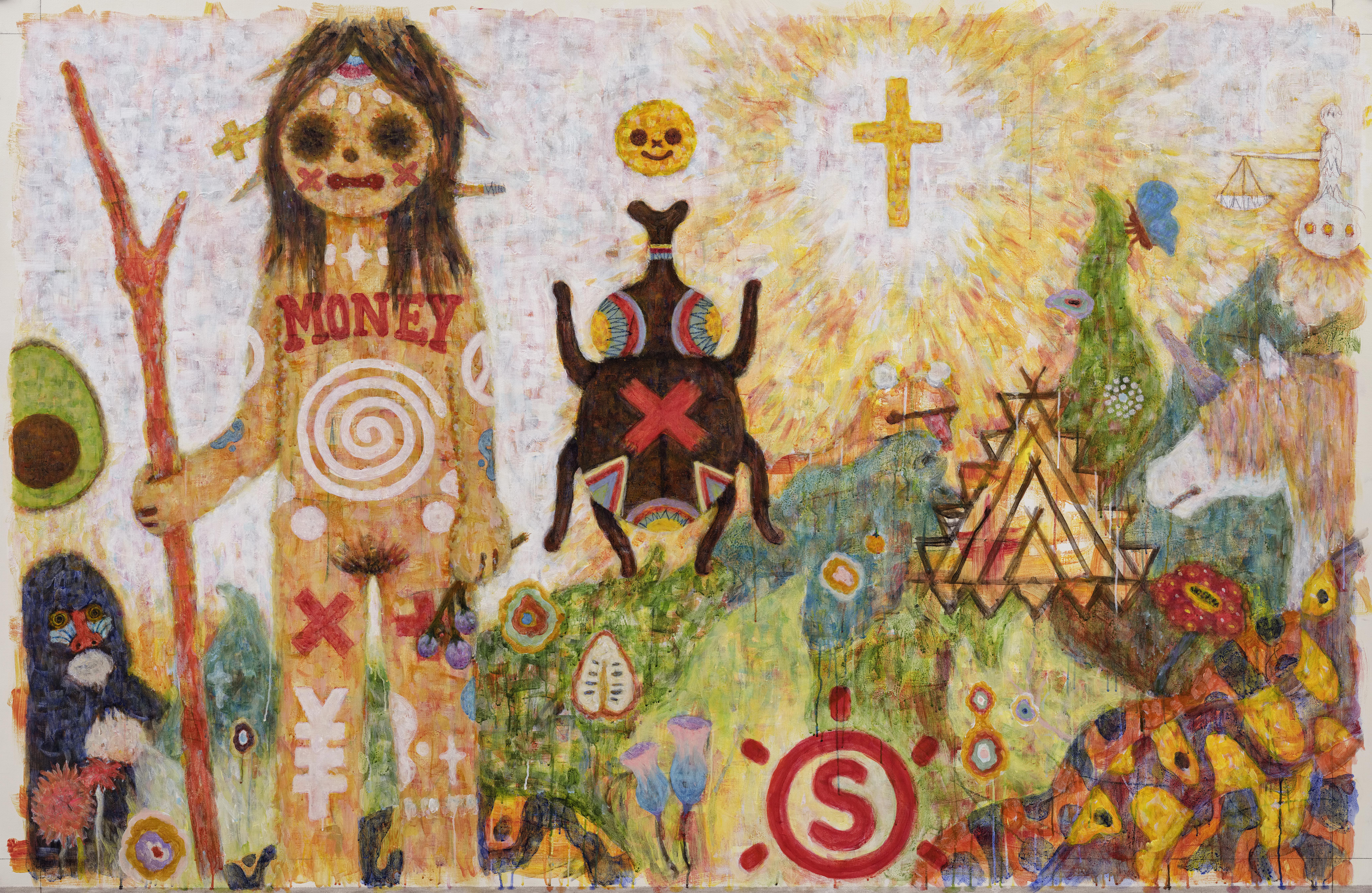 Kila Cheung藝術生涯最大型畫作，《Belief》239cm x 159.5cm，2022圖/INVINCIBLE提供