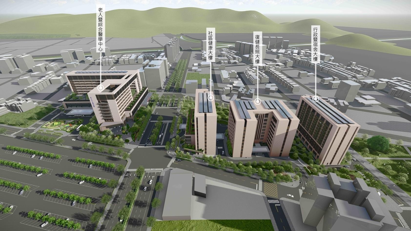 「 太 原 Y E S 」 旁 中 國 醫 投 資 1 5 7 億 興 建 的 「 台 中 市 立 綜 合 醫 院 」 