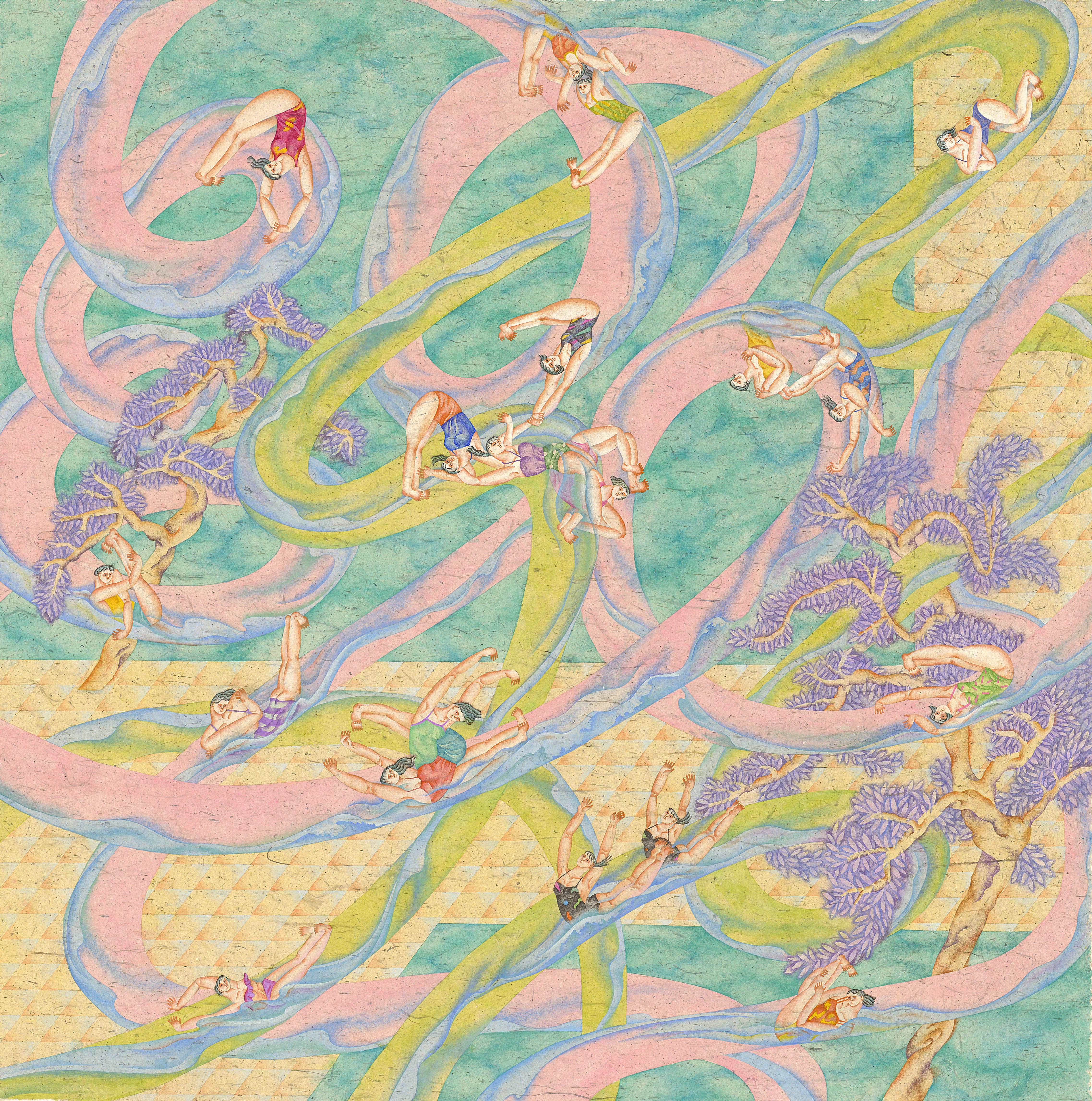 顏 妤 庭 《 秒 忘 之 樂 # 6 》 , 2 0 1 8 。 雲 龍 紙 、 礦 物 顏 料 _ 8 6 × 8 6 c m 顏 妤 庭 《 秒 忘 之 樂 # 6 》 , 2 0 1 8 。 雲 龍 紙 、 礦 物 顏 料 _ 8 6 × 8 6 c m