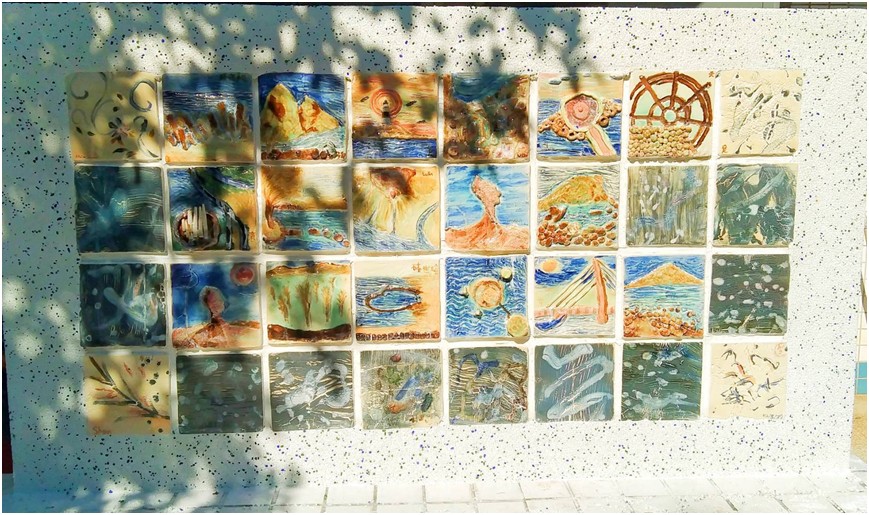 藝 術 家 與 社 區 民 眾 共 創 的 作 品 牆 