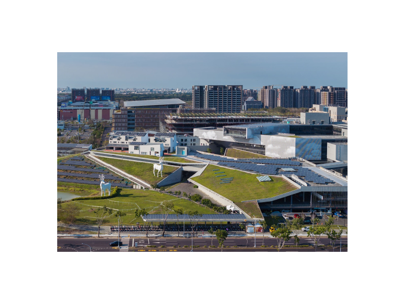 沙崙智慧城的綠能示範區域已到位，未來再連結AI生態園區，建設利多可觀