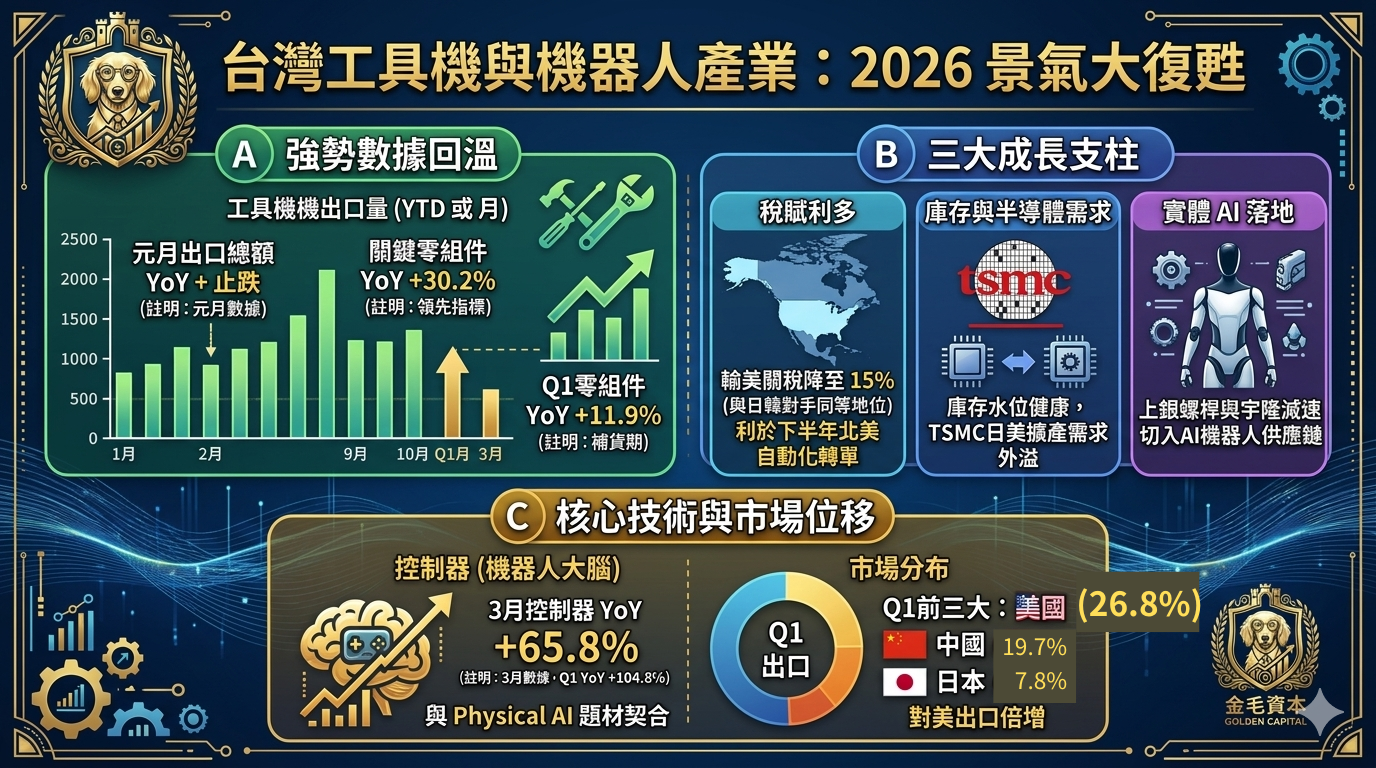 工 具 機 與 機 器 人 零 組 件 出 口 