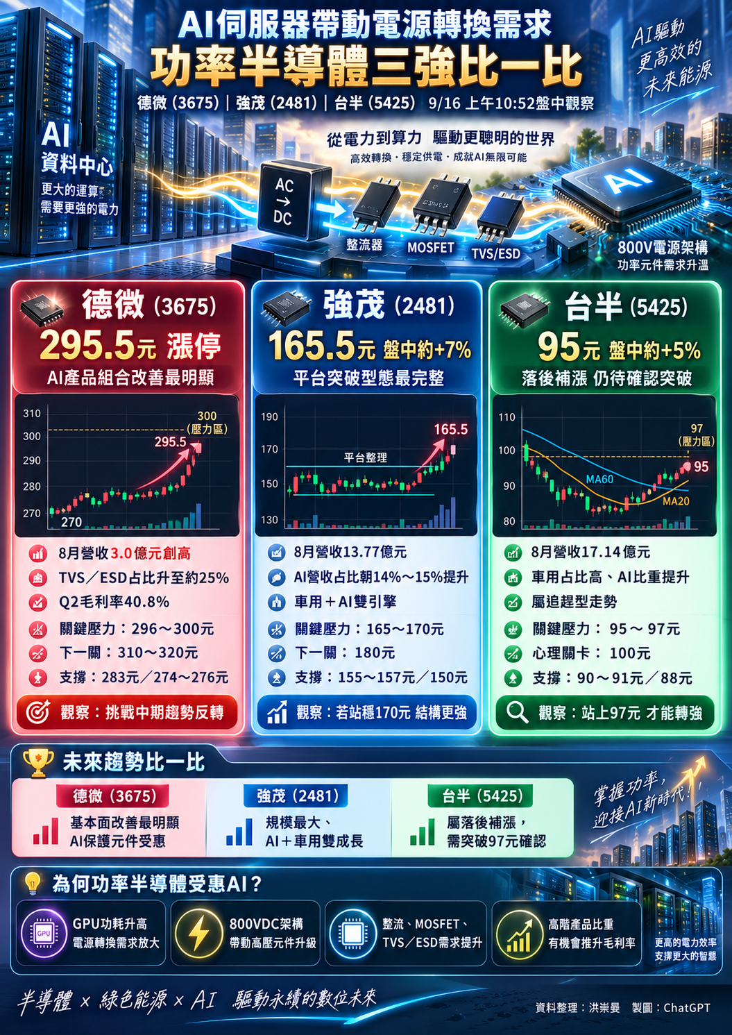 功 率 半 導 體 三 雄 股 價 走 勢 與 預 測 功 率 半 導 體 三 雄 股 價 走 勢 與 預 測