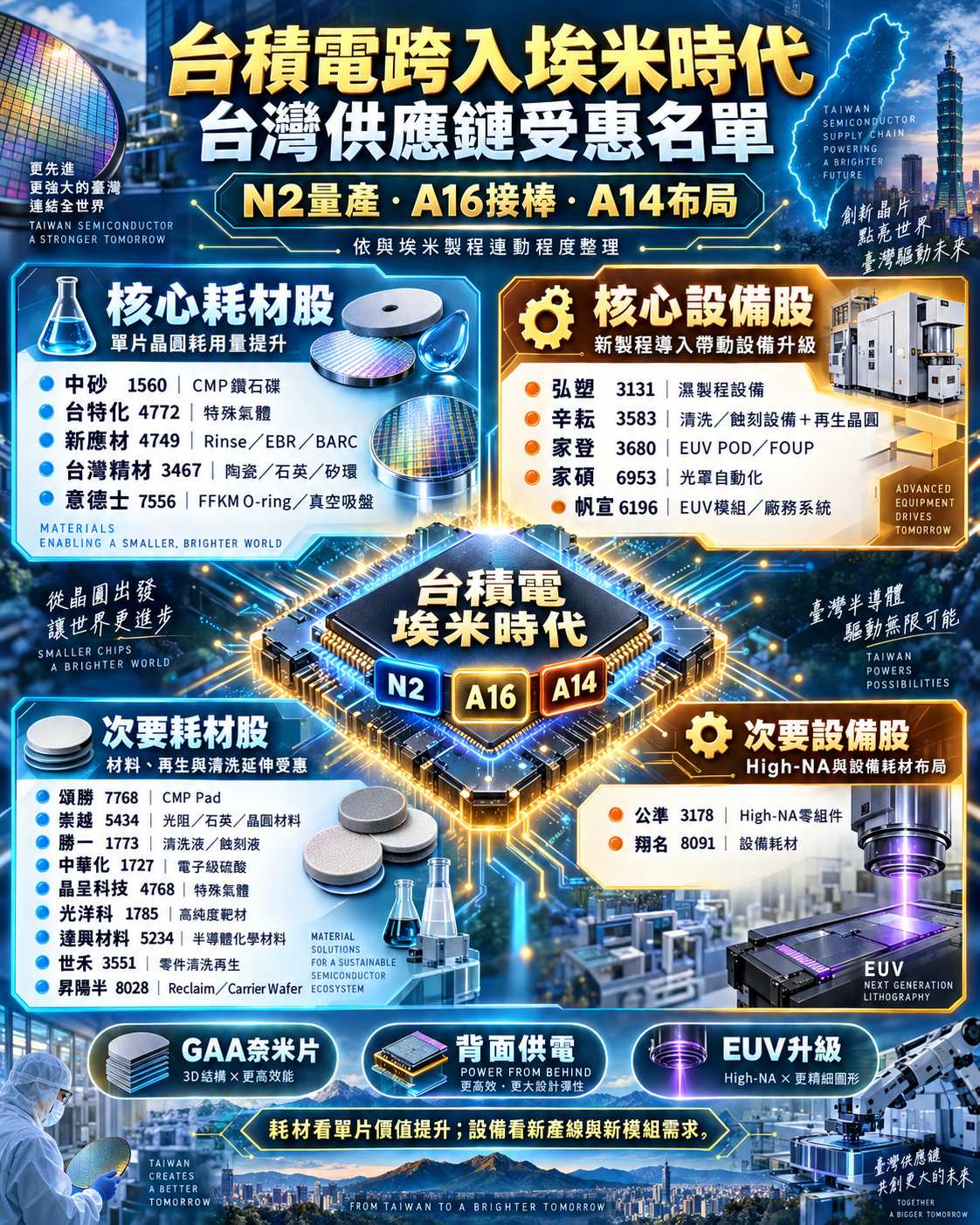 台 積 電 跨 入 埃 米 世 代 台 灣 合 作 廠 出 列 台 積 電 跨 入 埃 米 世 代 台 灣 合 作 廠 出 列