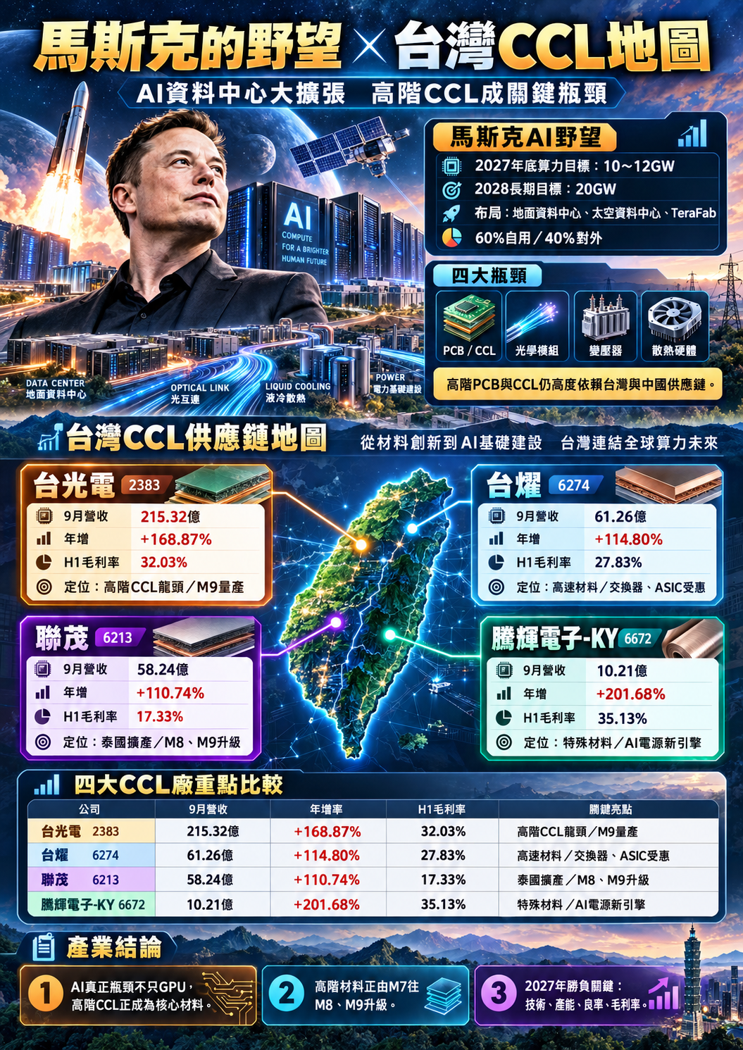 馬 斯 克 的 野 心 與 台 灣 C C L 四 強 9 月 營 收 
