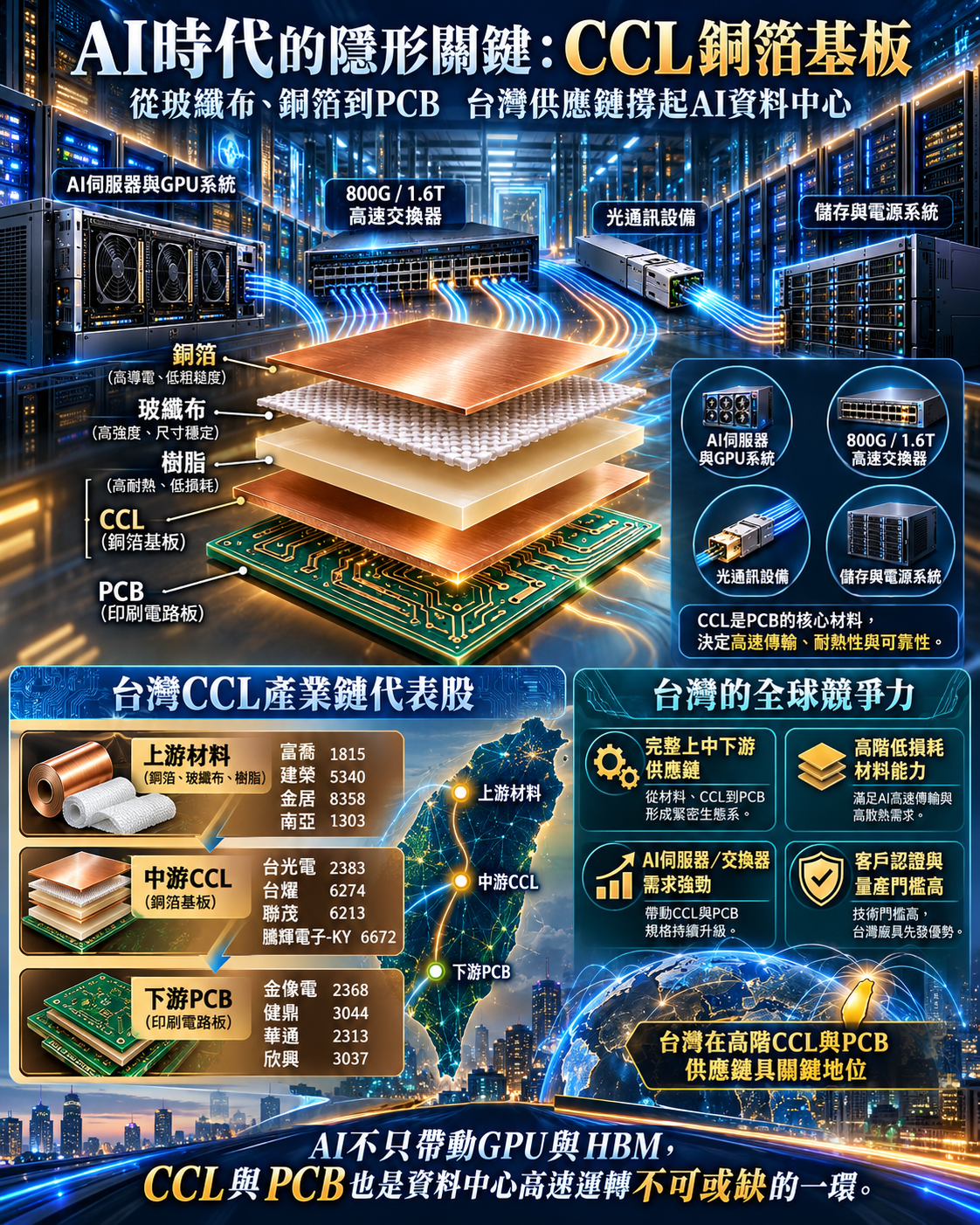 台 灣 C C L 上 中 下 游 全 球 市 佔 超 過 3 成 台 灣 C C L 上 中 下 游 全 球 市 佔 超 過 3 成