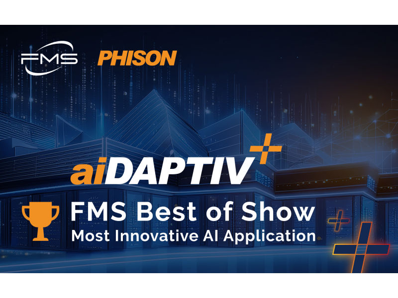 群聯aiDAPTIV+ 技術方案榮獲 FMS2024  「Best of Show, Most Innovative AI Application」Award