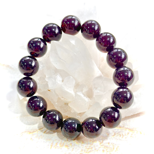 紫牙烏石榴石大腕稀品手珠