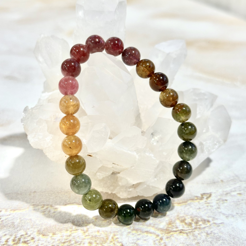 彩虹碧璽手珠8mm