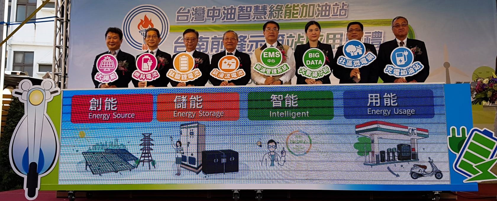 台灣中油智慧綠能加油站台南前鋒路示範站啟用