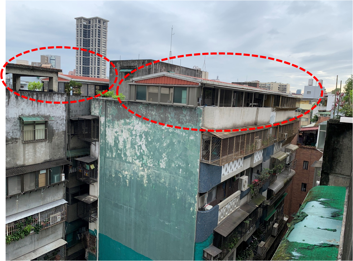 屋頂違建隨處可見