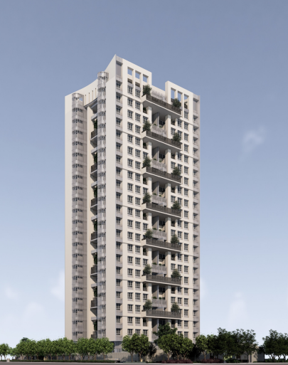 每 三 層 加 設 綠 化 露 台   成 為 當 代 的 空 中 三 合 院 