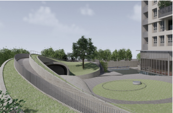 社 區 戶 外 景 觀 - 上 行 為 丘   撫 草 前 行   臨 眺 風 景 