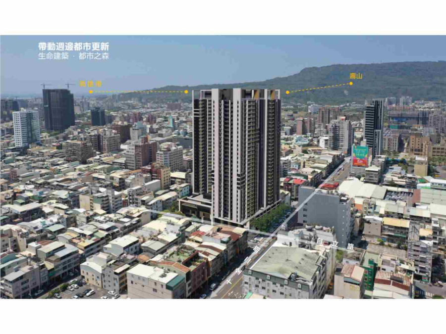 建築量體與環境融合 遠眺高雄港與壽山