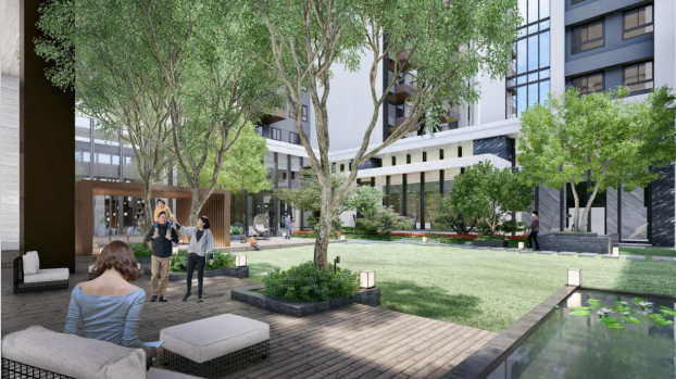 3 F 公 設 層 3 D - 陽 光 中 庭   空 中 游 泳 池   多 功 能 交 誼 廳 