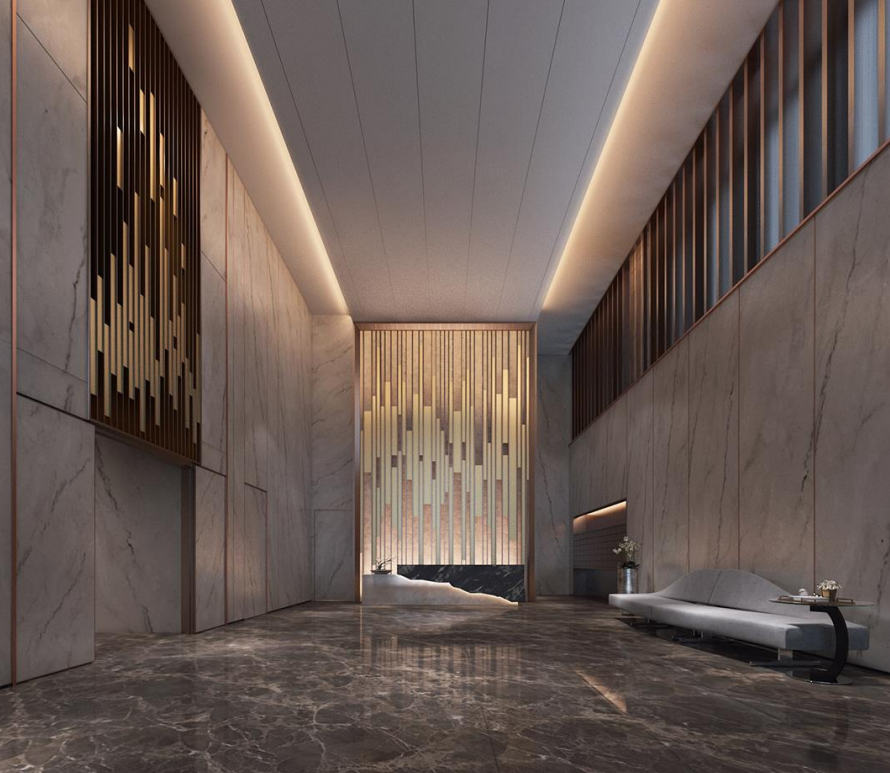 3 D ： 一 樓 大 廳 、 交 誼 廳 、 健 身 房 室 