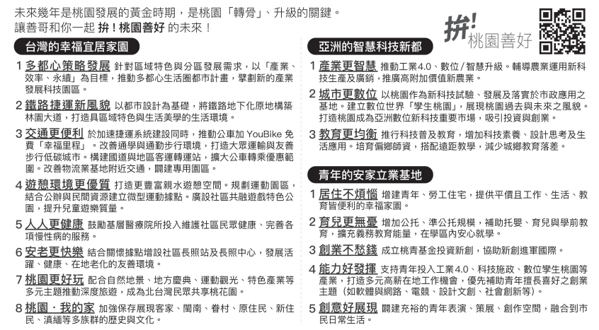 張 善 政 政 見 （ 摘 自 選 舉 公 報 ） 