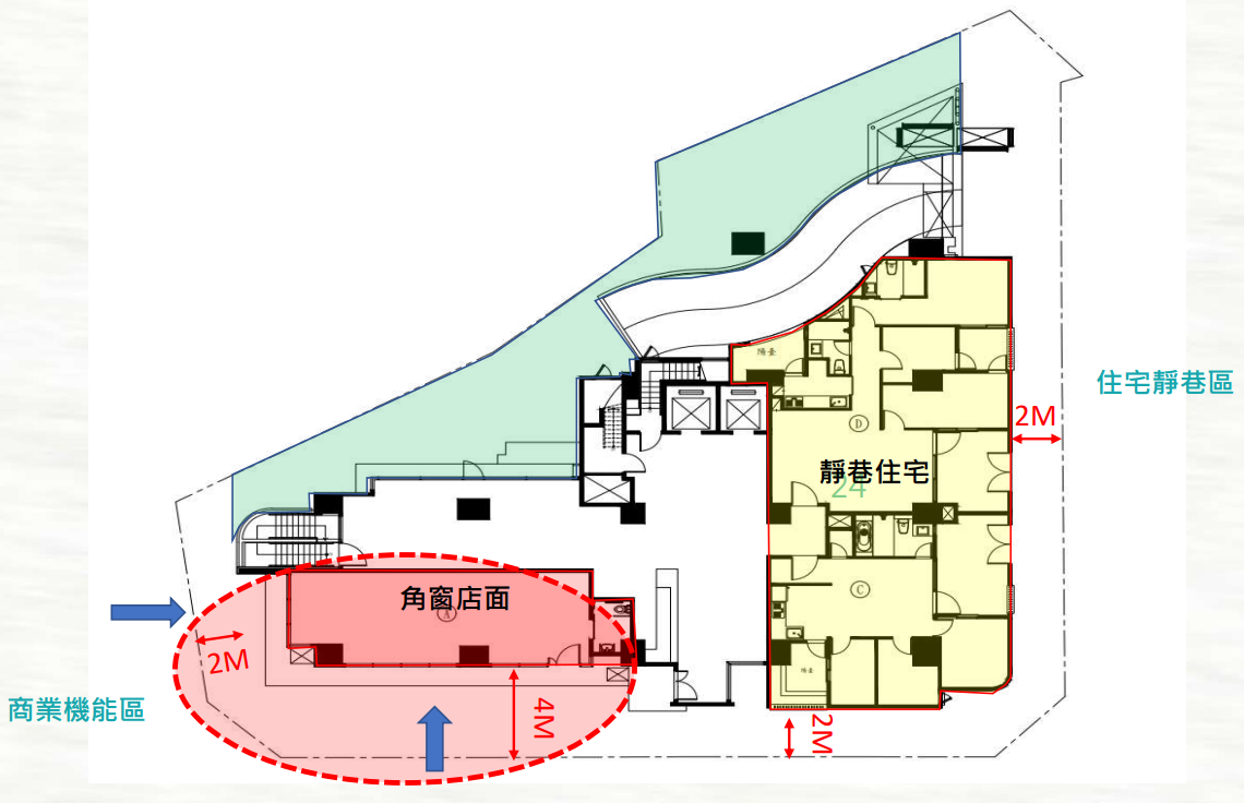 住 商 使 用 機 能 獨 立 規 劃 ， 與 周 邊 使 用 機 能 融 合 